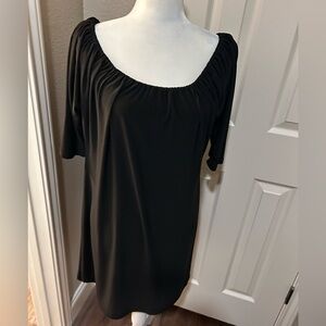 Chic Black Off-Shoulder Long Sleeve Dress